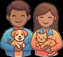 Pet owners with their beloved pets