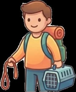 Pet sitter ready for adventure